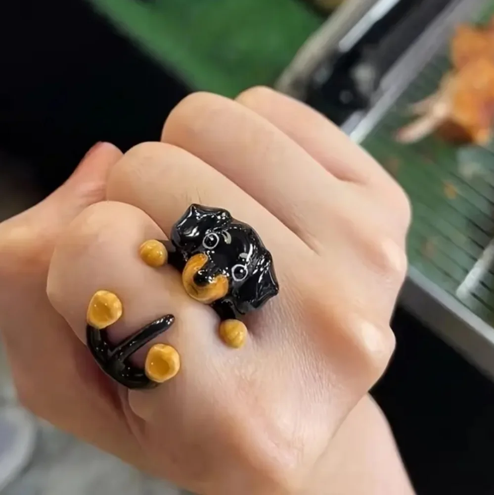 Adorable Adjustable Dog Ring Cute & Quirky Fashion‎ Accessory for Casual Attire